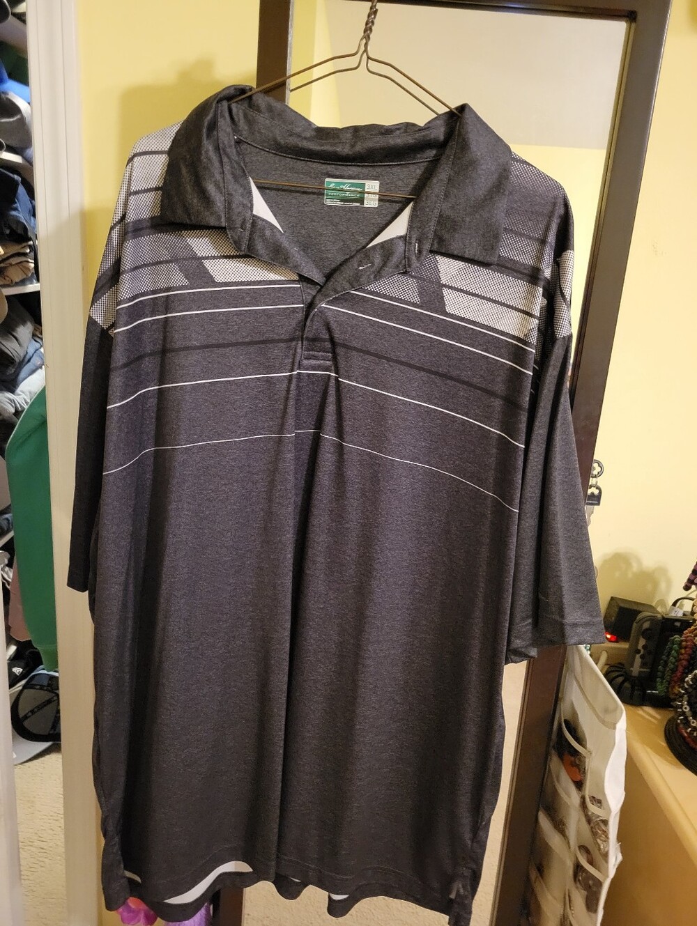 Hogan Men's Dark Gray Striped Polo 3xl